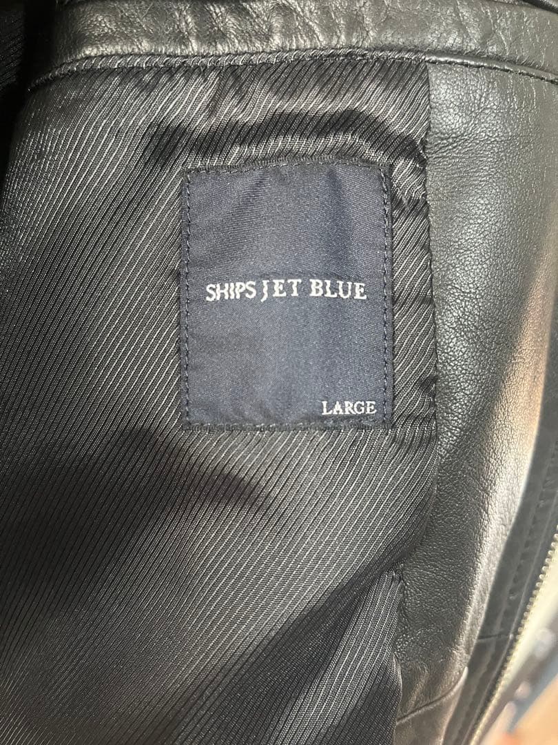 【美品・クリーニング済】SHIPS ラムレザーシングルライダースジャケット　L