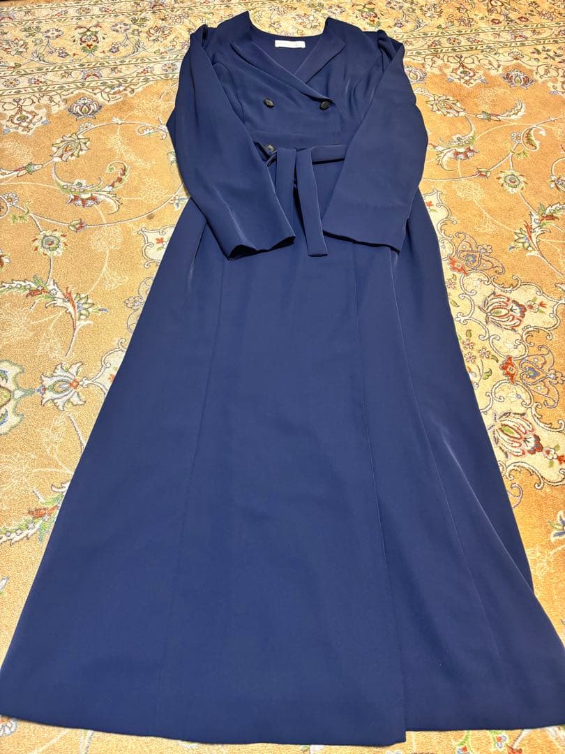 美品★CELFORD セルフォードネイビー 紺　トレンチワンピース 38
