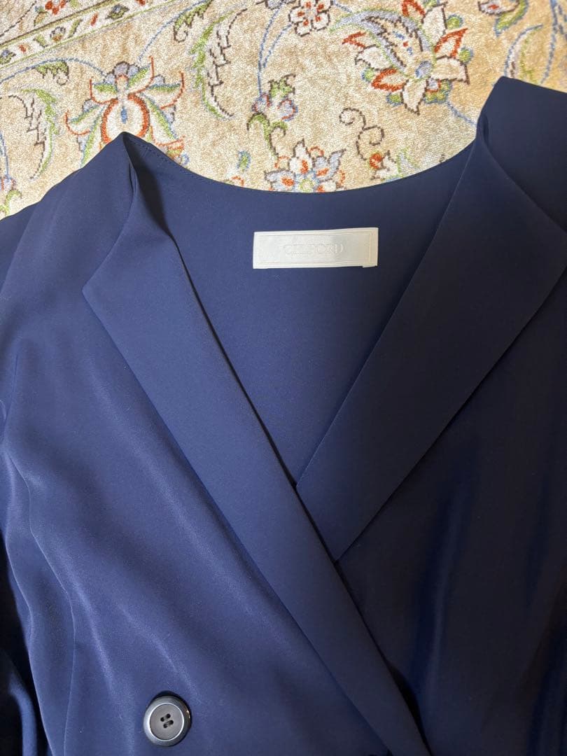 美品★CELFORD セルフォードネイビー 紺　トレンチワンピース 38