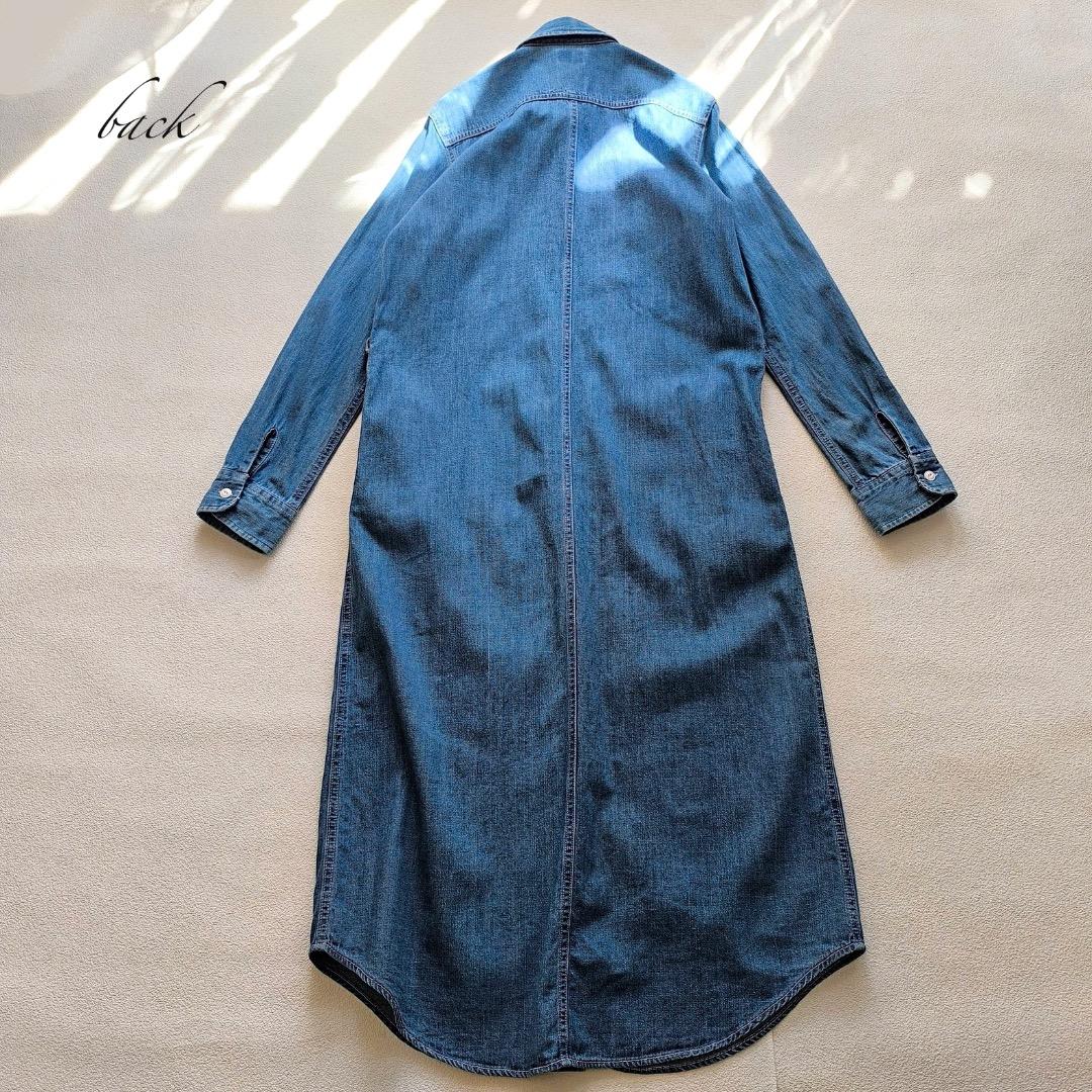 Lee リー デニム シャツ ワンピース ロング ベルト リボン Ｍ ナチュラン