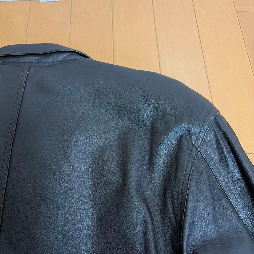 90s MEN’S ROBO ラムレザー　ライダースジャケット　短丈　L
