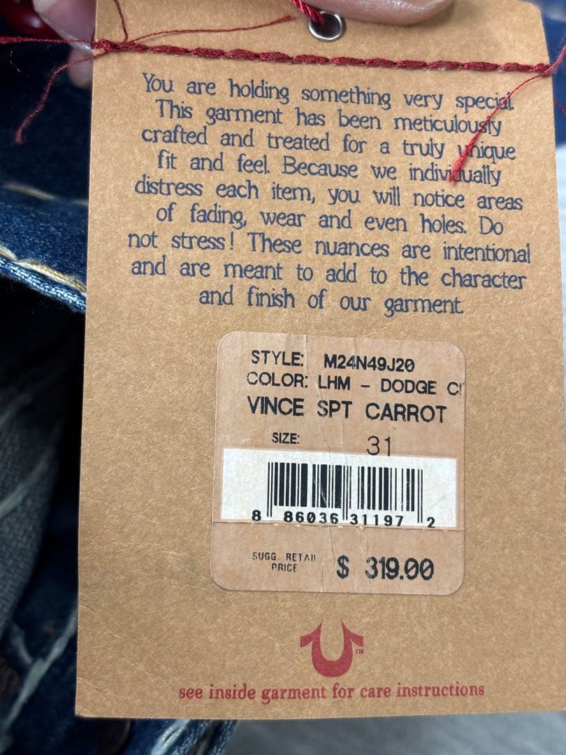 新品　USA製　TRUE RELIGION ダークブルーデニム Mサイズ