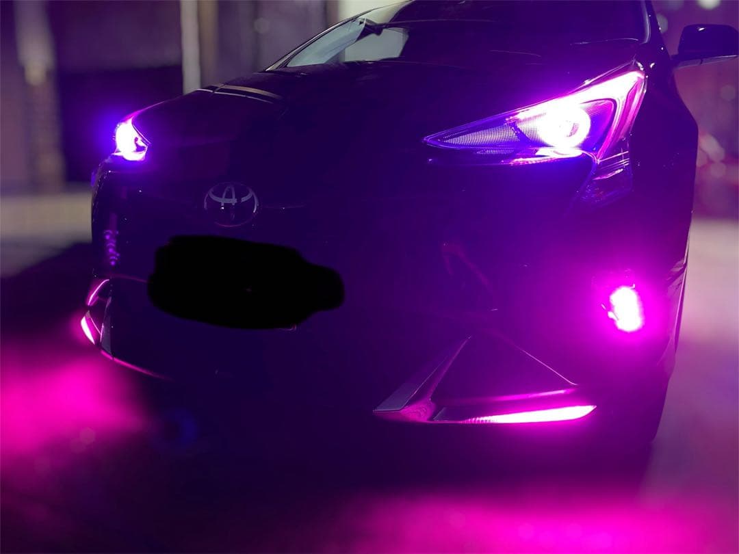 50プリウス前期純正フォグ加工ピンク1wパワーLED