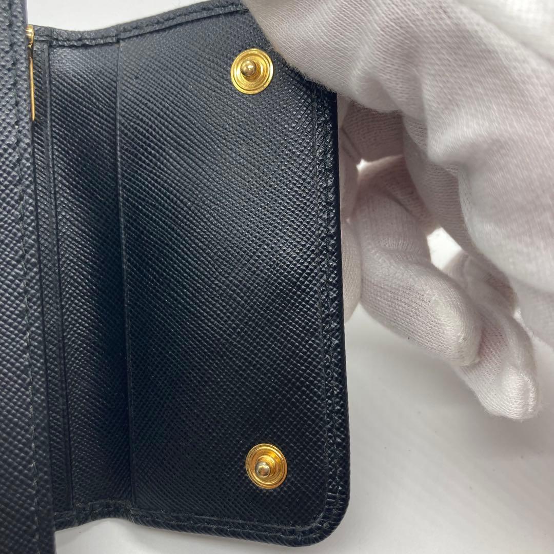 PRADA サフィアーノレザー キーケース ブラック レディース