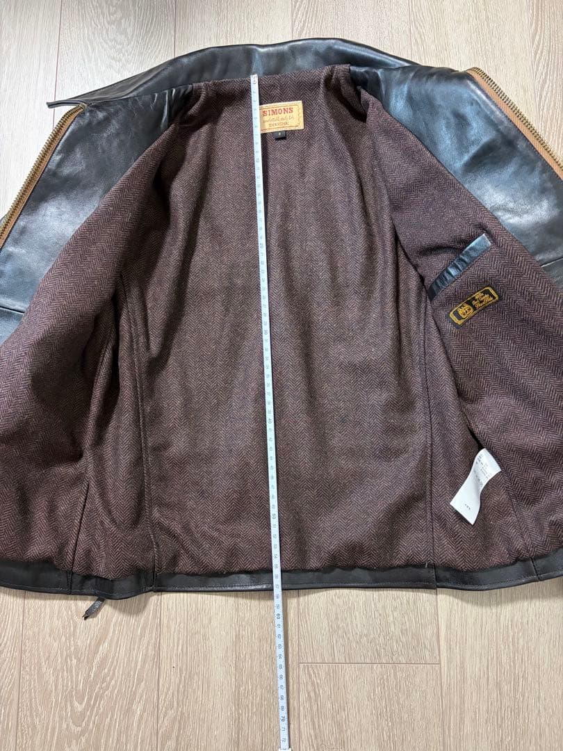 SIMONS レザージャケット 馬革 茶芯