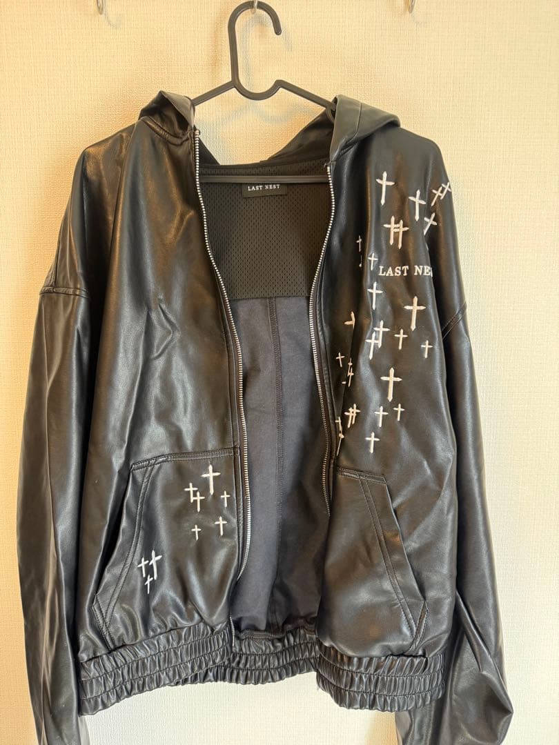 ヌビアン　ラストネスト　レザー　ジップフーディー　サイズm