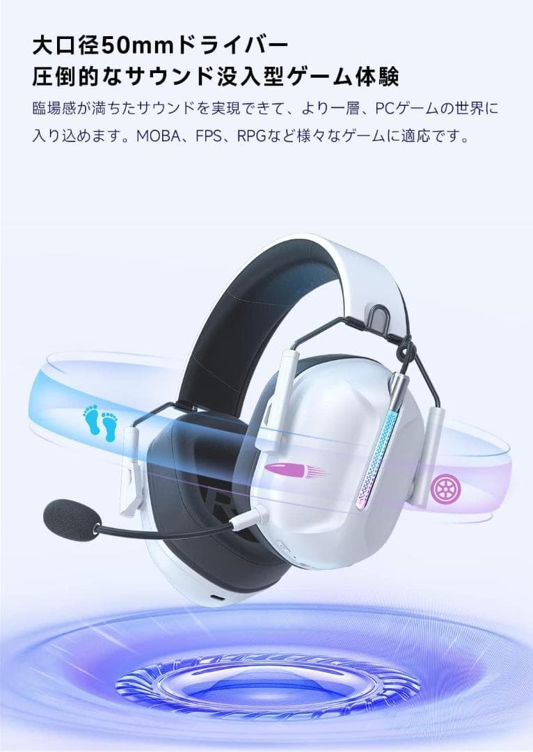【新品】匿名配送★ワイヤレスヘッドフォン ゲーミングヘッドセット