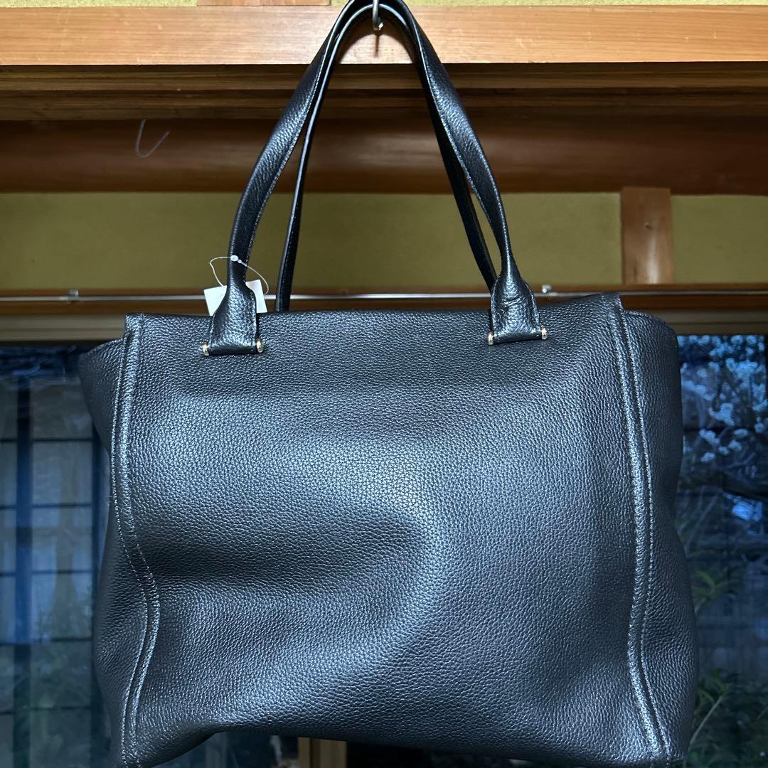 タグ付きkate spade ブラックレザー トートバッグ 未使用✨