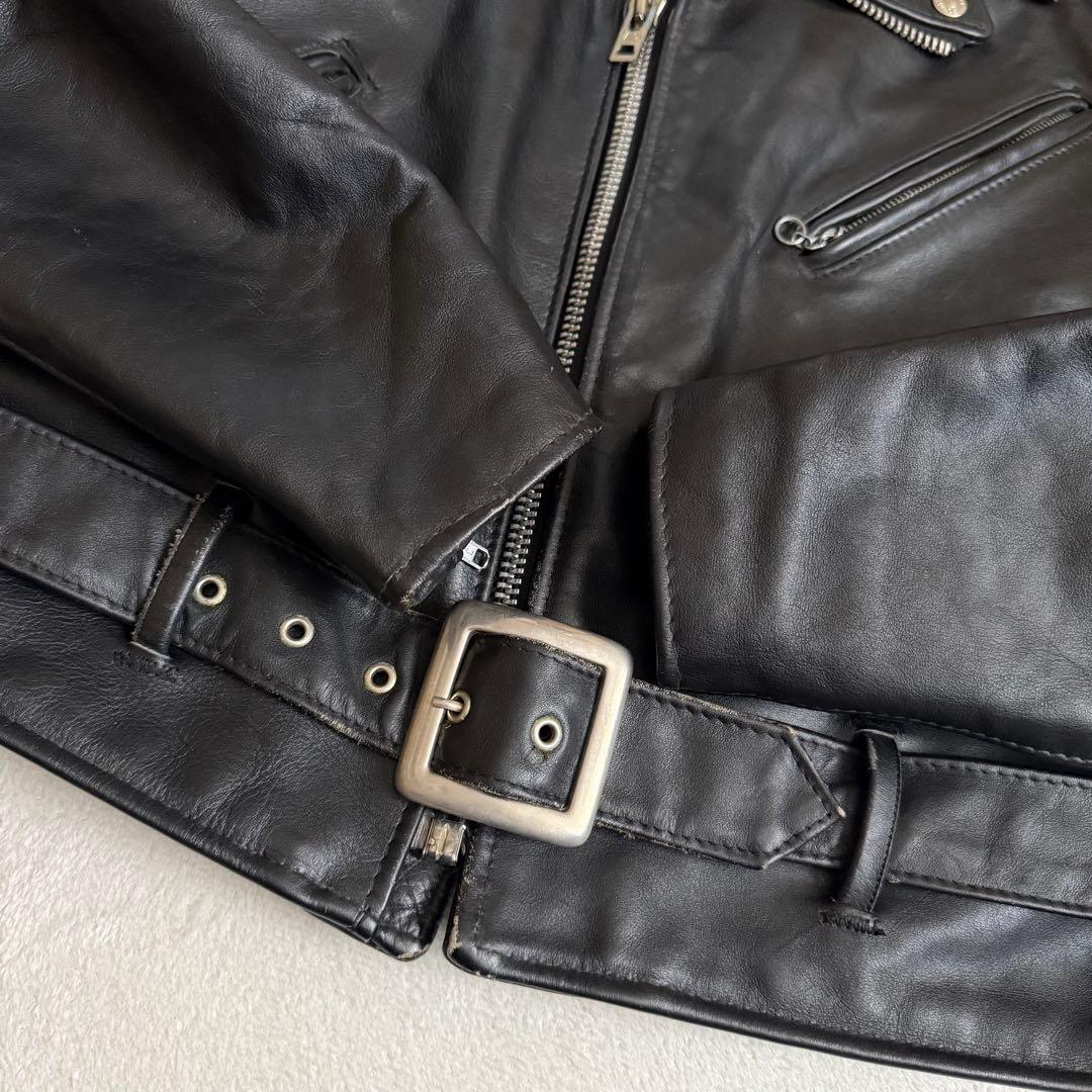 Schott 618 ダブルライダースジャケット ブラック 40