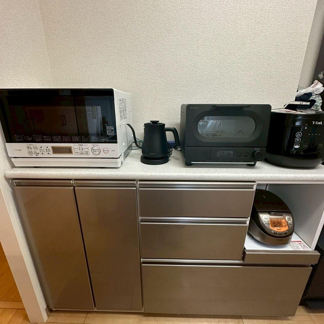 【美品】2025年購入 NITORIニトリ食器棚アルミナ2 シルバー 140cm