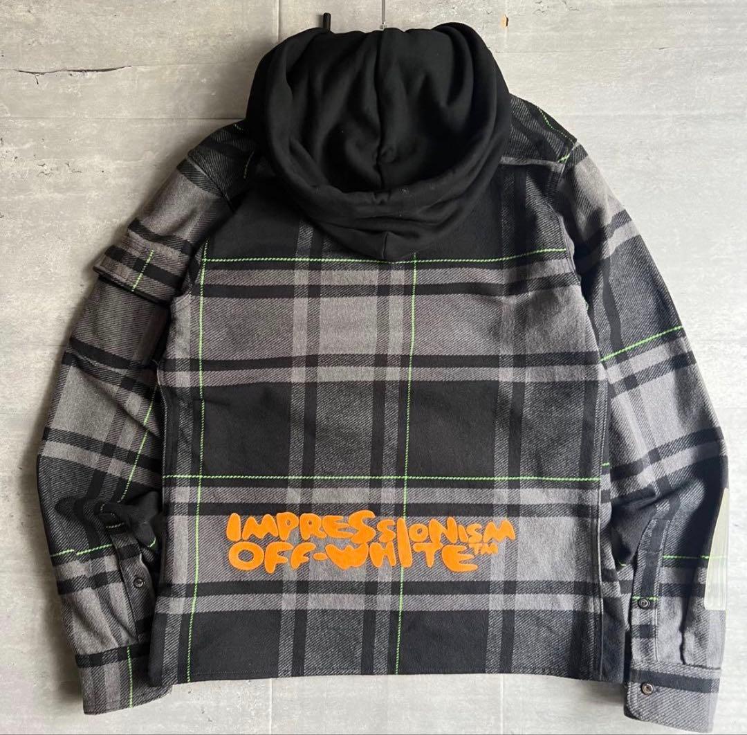 Off-White　オフホワイト　フルジップジャケット　フード取外可　プリント