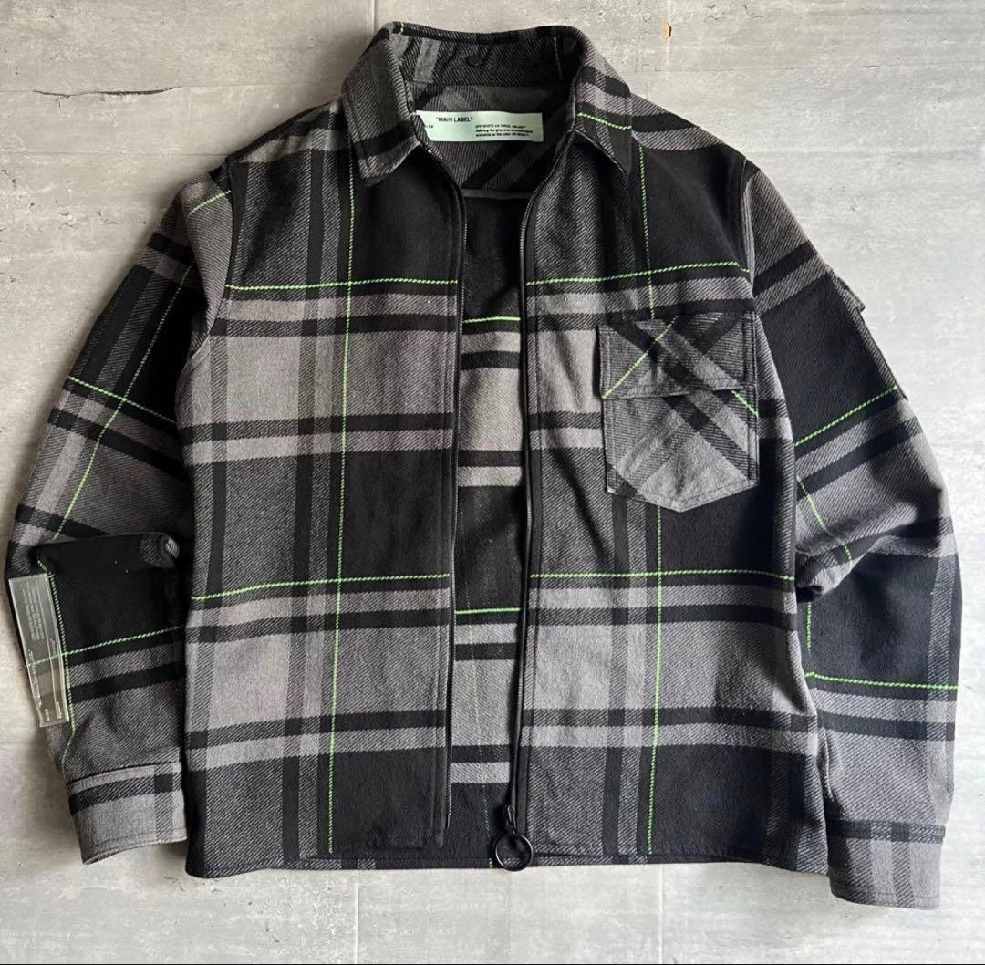 Off-White　オフホワイト　フルジップジャケット　フード取外可　プリント