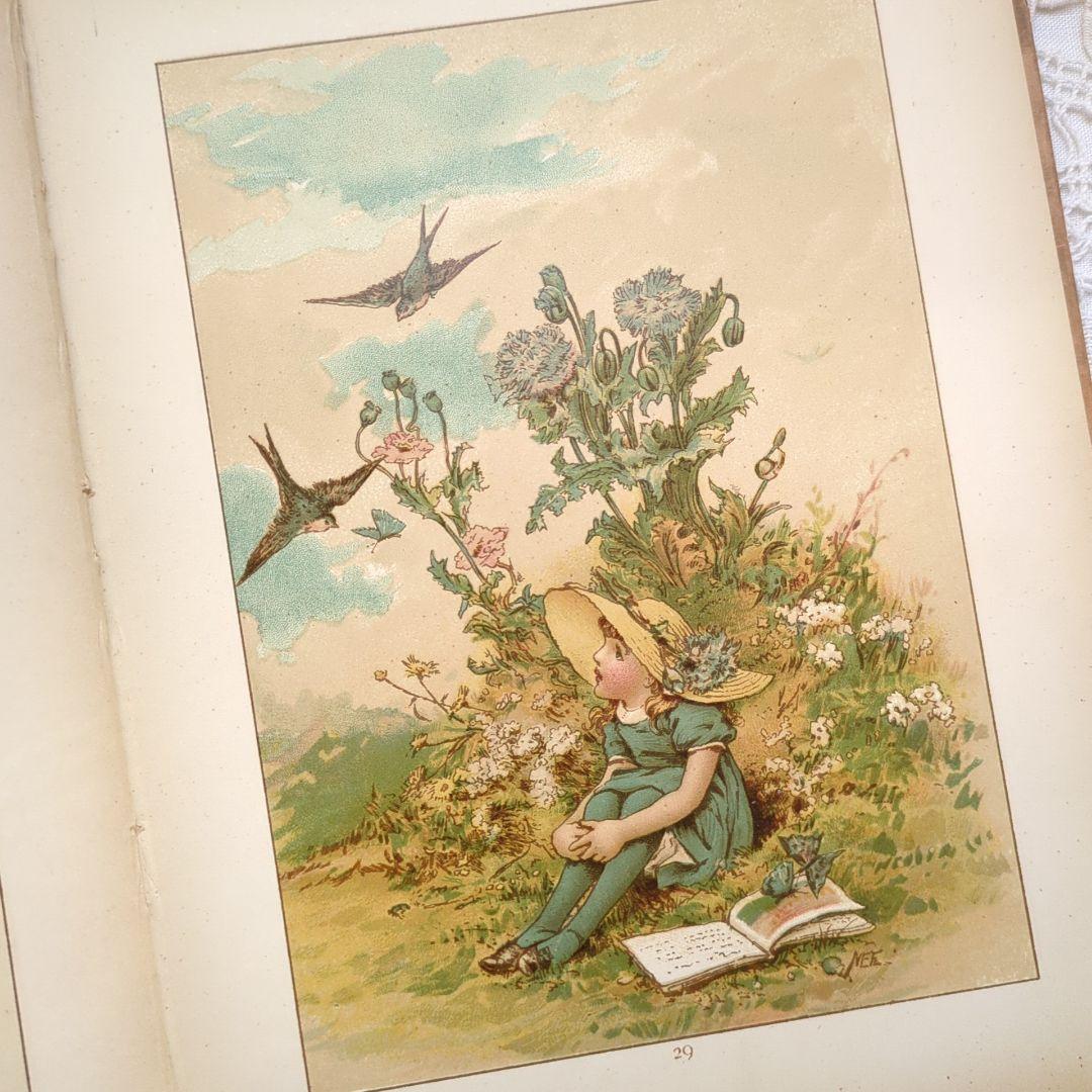 稀少1880アンティーク絵本 児童書 洋書古書 ヴィクトリアン 初版本