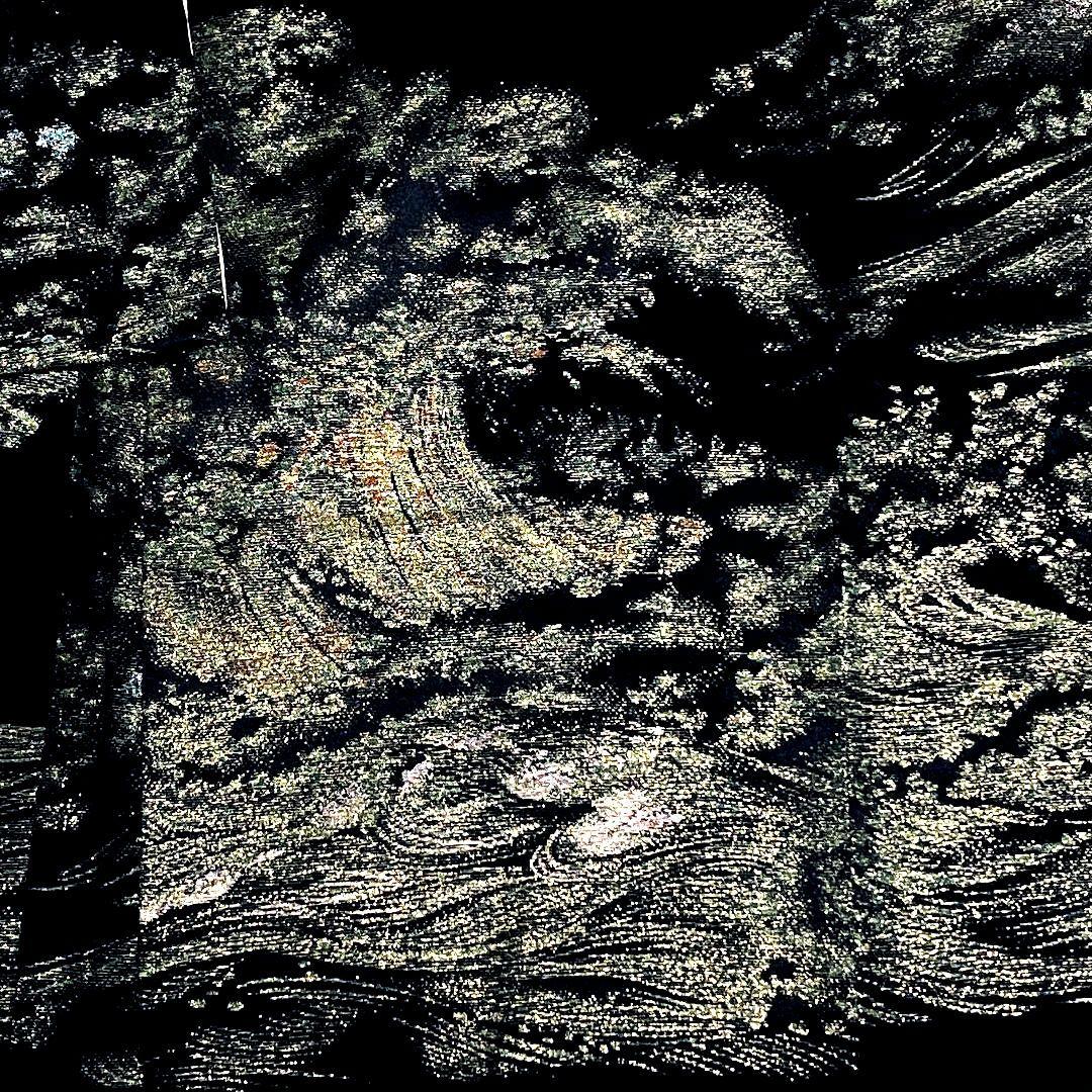 金彩 風景 黒絵羽織 ブラック 荒波 モード アート 古着 絵羽織 羽織 着物