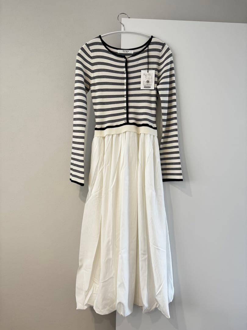 ワンピース Docking Knit Balloon Dress