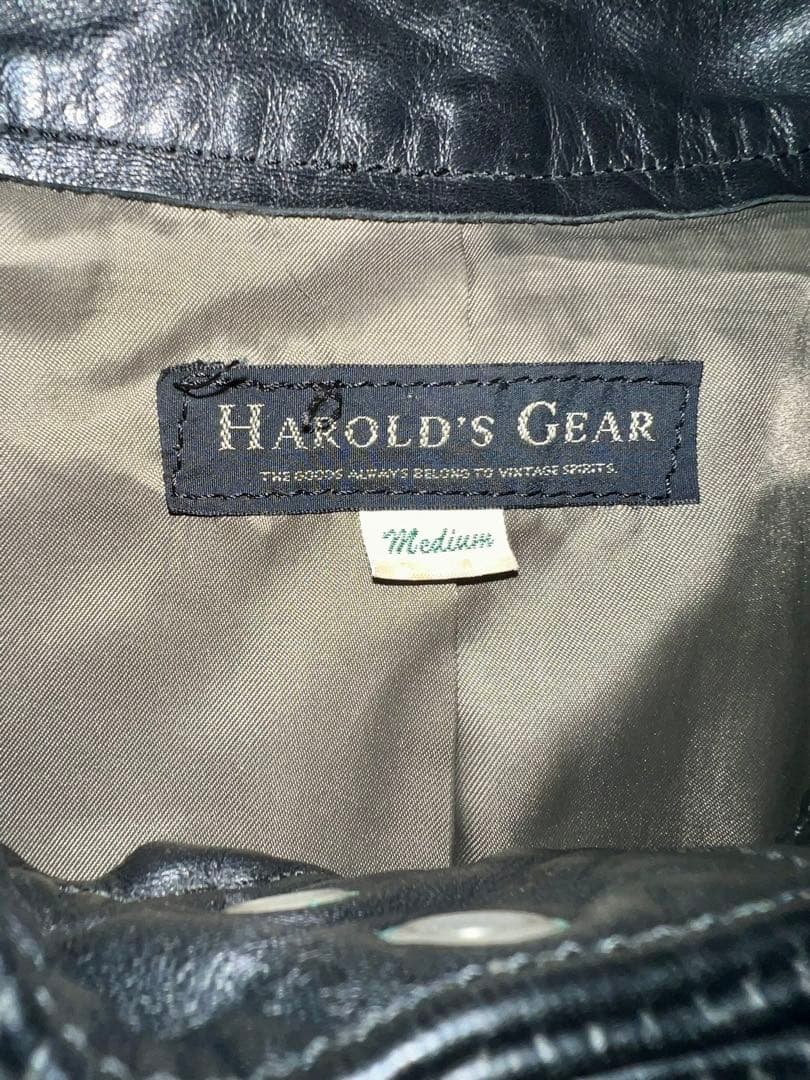 HAROLD’S GEAR★ホースシングルストライプレザーライダース★M★本革