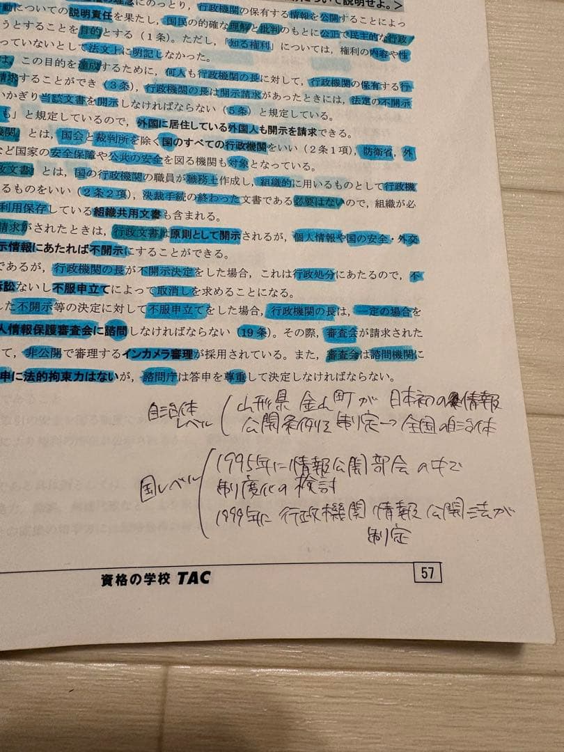 TAC 東京都　都庁　専門記述対策