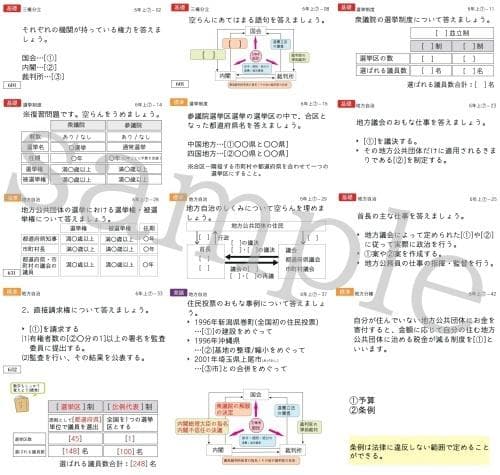極める中学受験　公民カード　暗記カード　サピックス　予習シリーズ