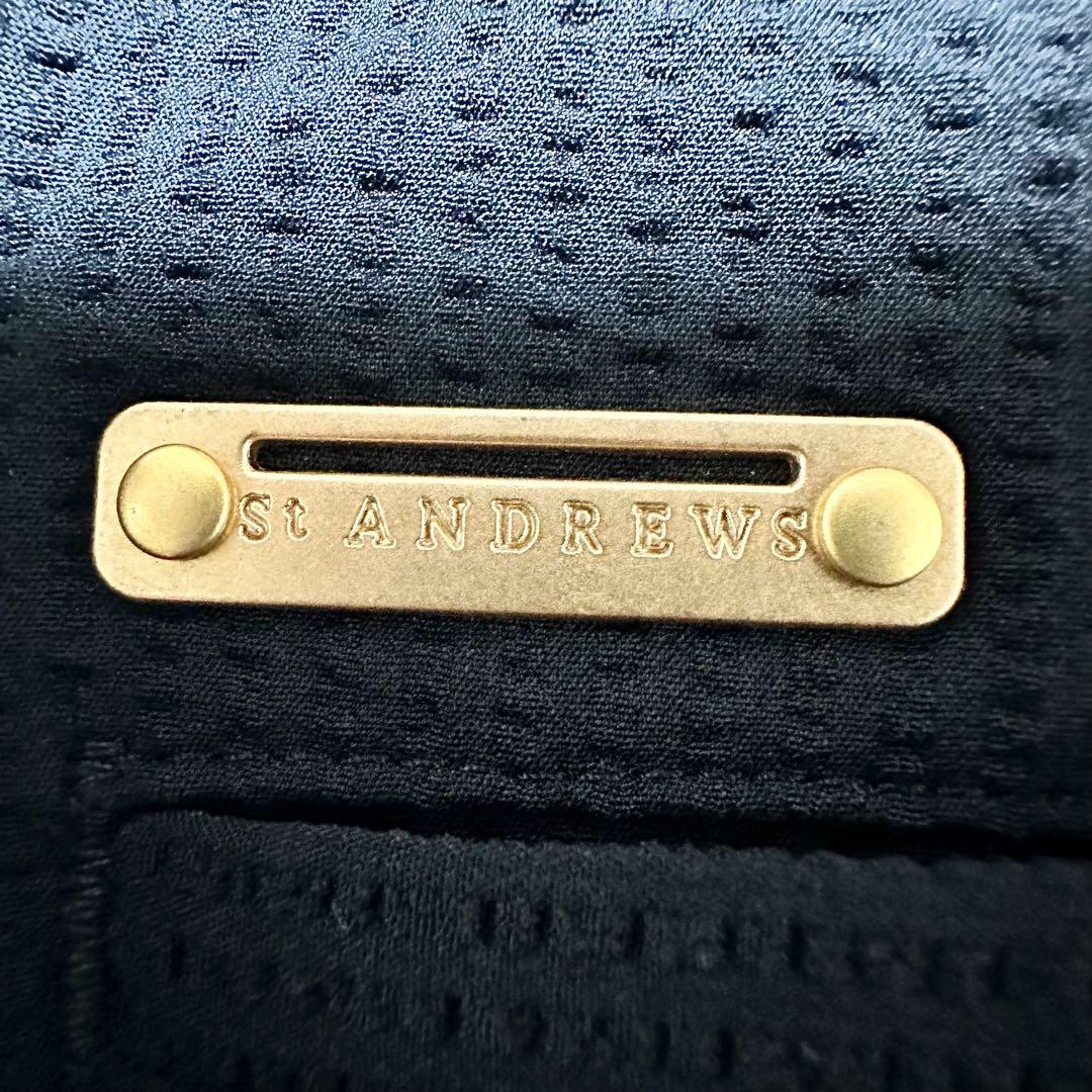 美品 St ANDREWS ゴルフウェア バックプリーツ スカート 黒 ロゴ