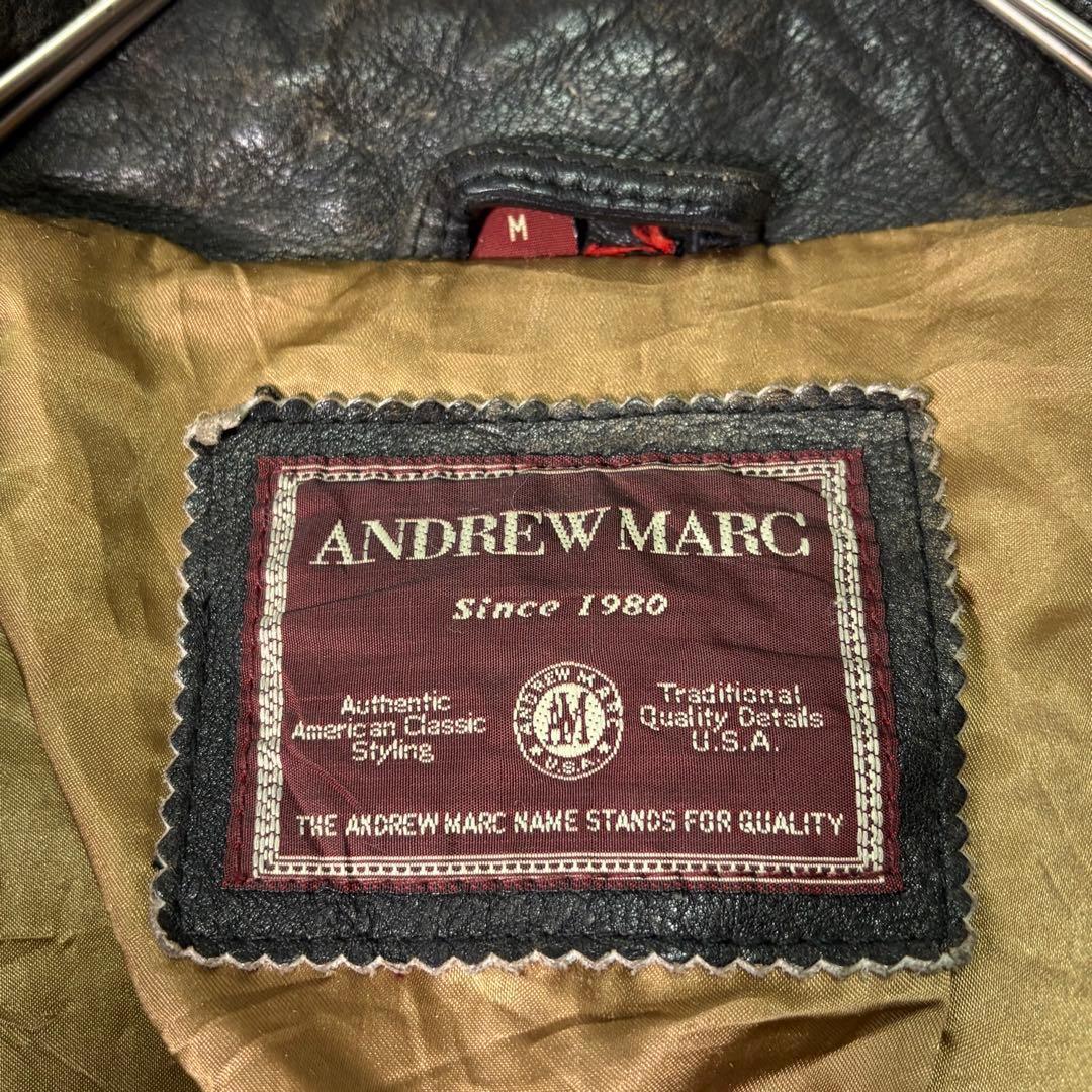 渋フェード Andrew Marc 本革 レザージャケット 短丈 ヴィンテージ
