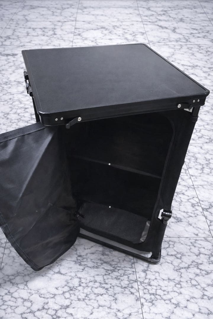 【DOD】ワンタッチキッチンテーブル（ブラック）施 盤品・キャンプ収納