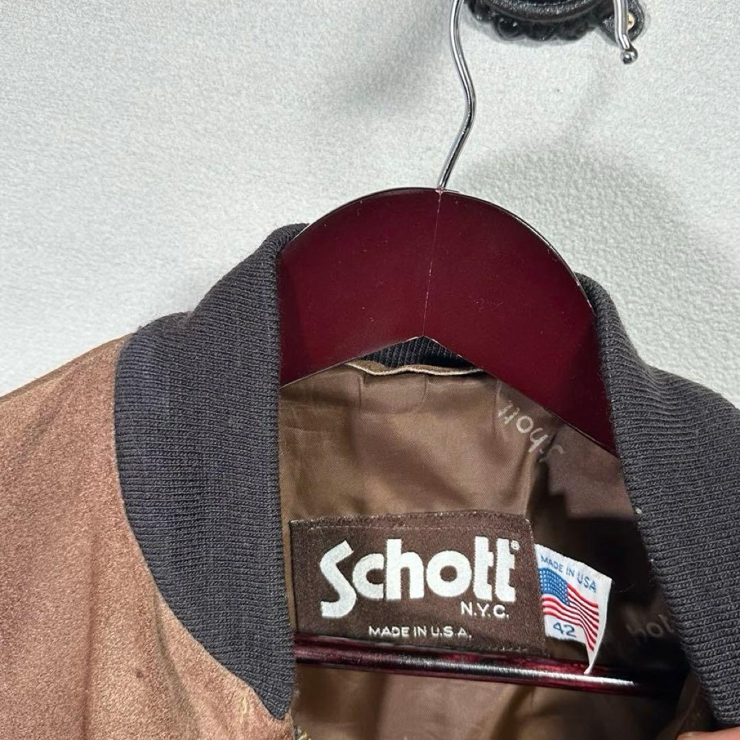 Schott スエード スウェード ボンバージャケット アメカジ　バイカー