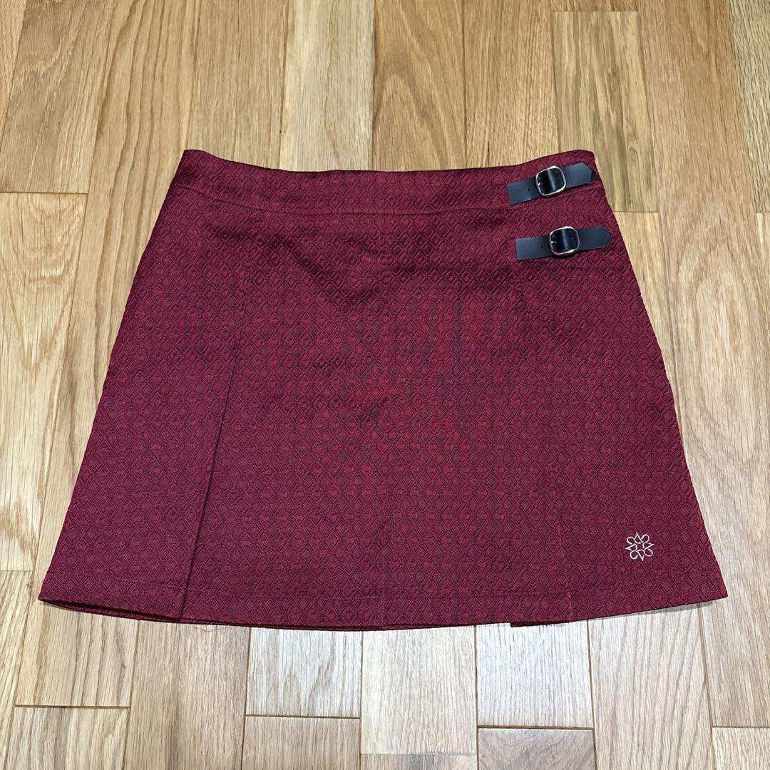 St ANDREWS サイズL ベルトデザイン ミニプリーツスカート