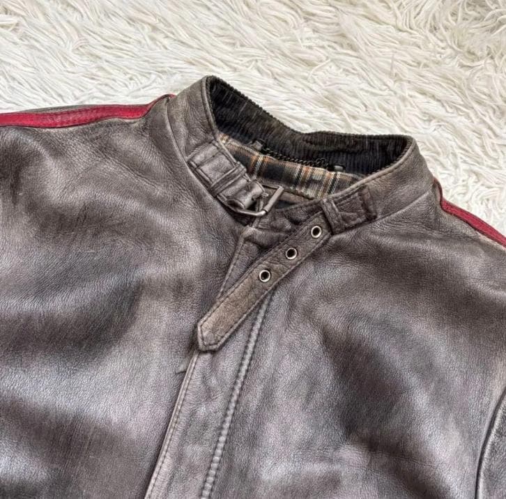 良品　クラシックレーサー　Schott　牛革　グレー S