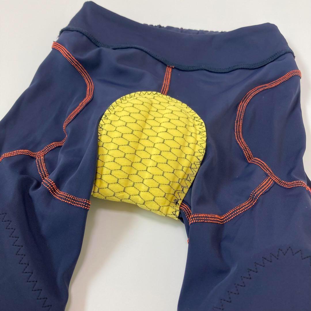 【新品】サイクルパンツ XLサイズ ネイビー×オレンジ ランバイク ストライダー
