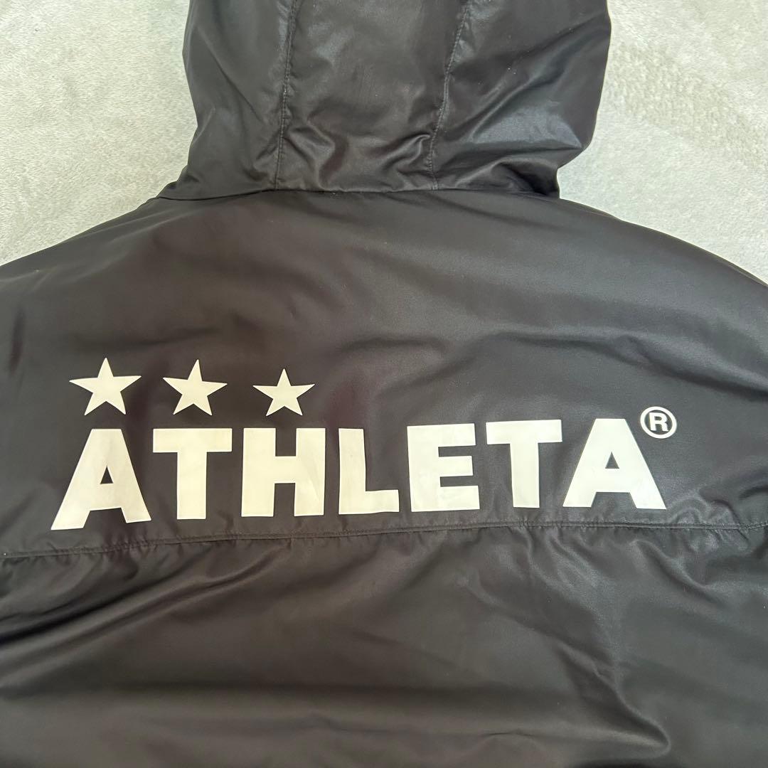 ATHLETA ブラック ベンチコート L スポーツ観戦 スポーツ サッカー