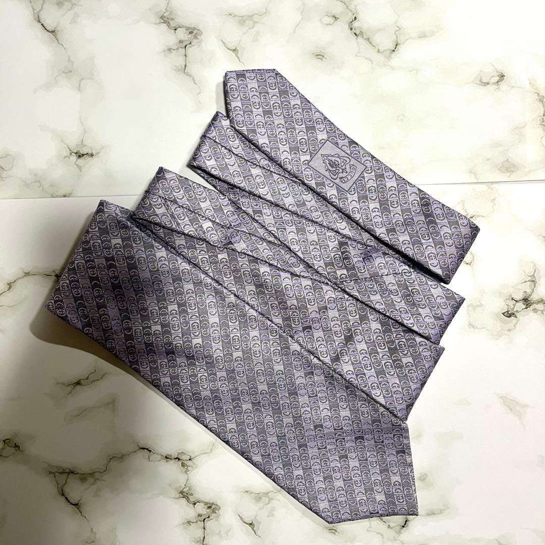 美品✨　GUCCI グッチ　ネクタイ　ロゴ　パープル