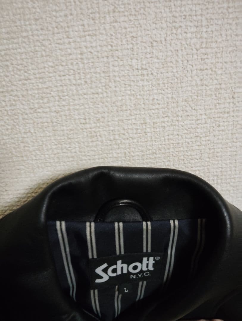 Schott シングルライダース ブラックレザージャケット　羊革 Lサイズ