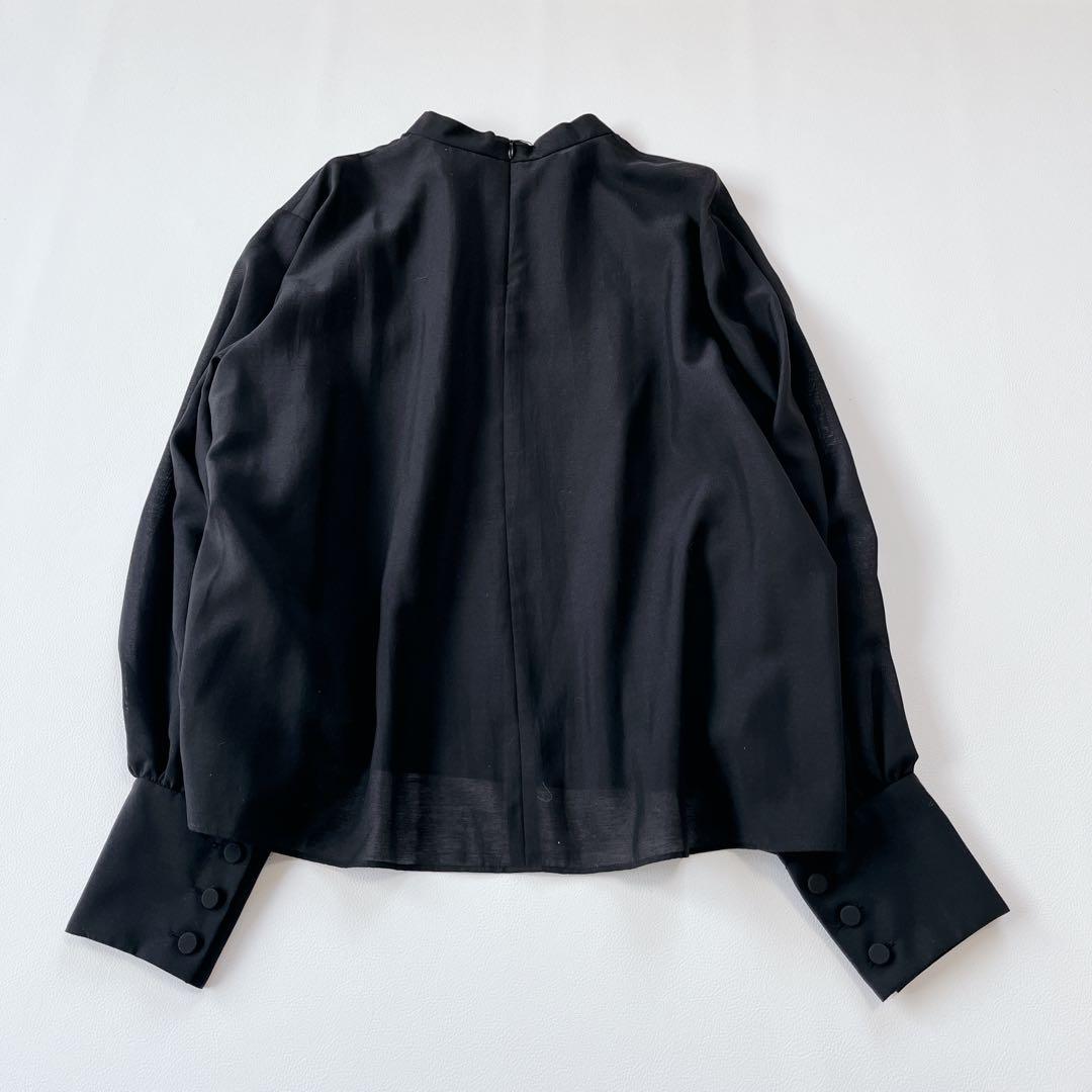 未使用✨タグ付　24AW ADORE スパンボイルブラウス　38 ブラック