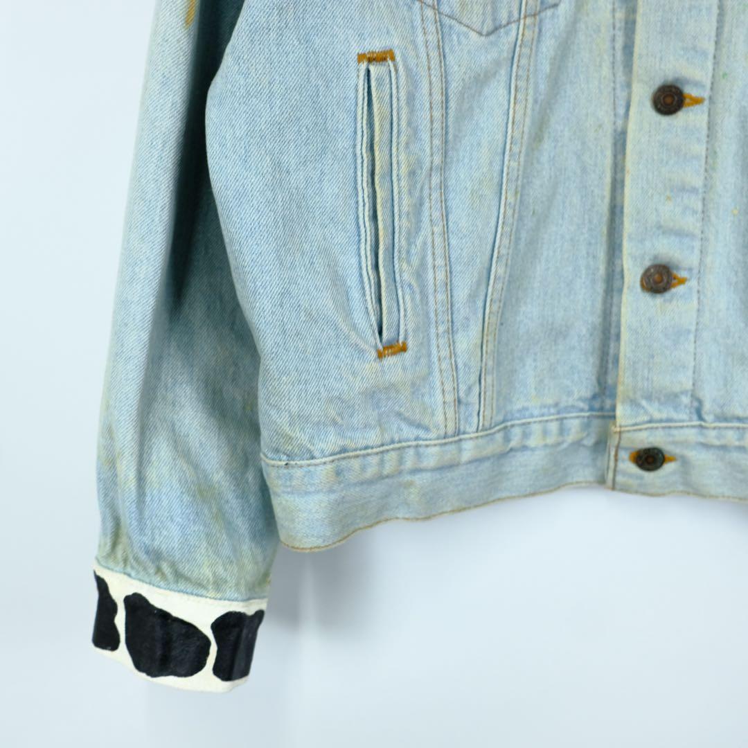 80s Levi's 70507 ハンドペイント デニムジャケットカウ柄