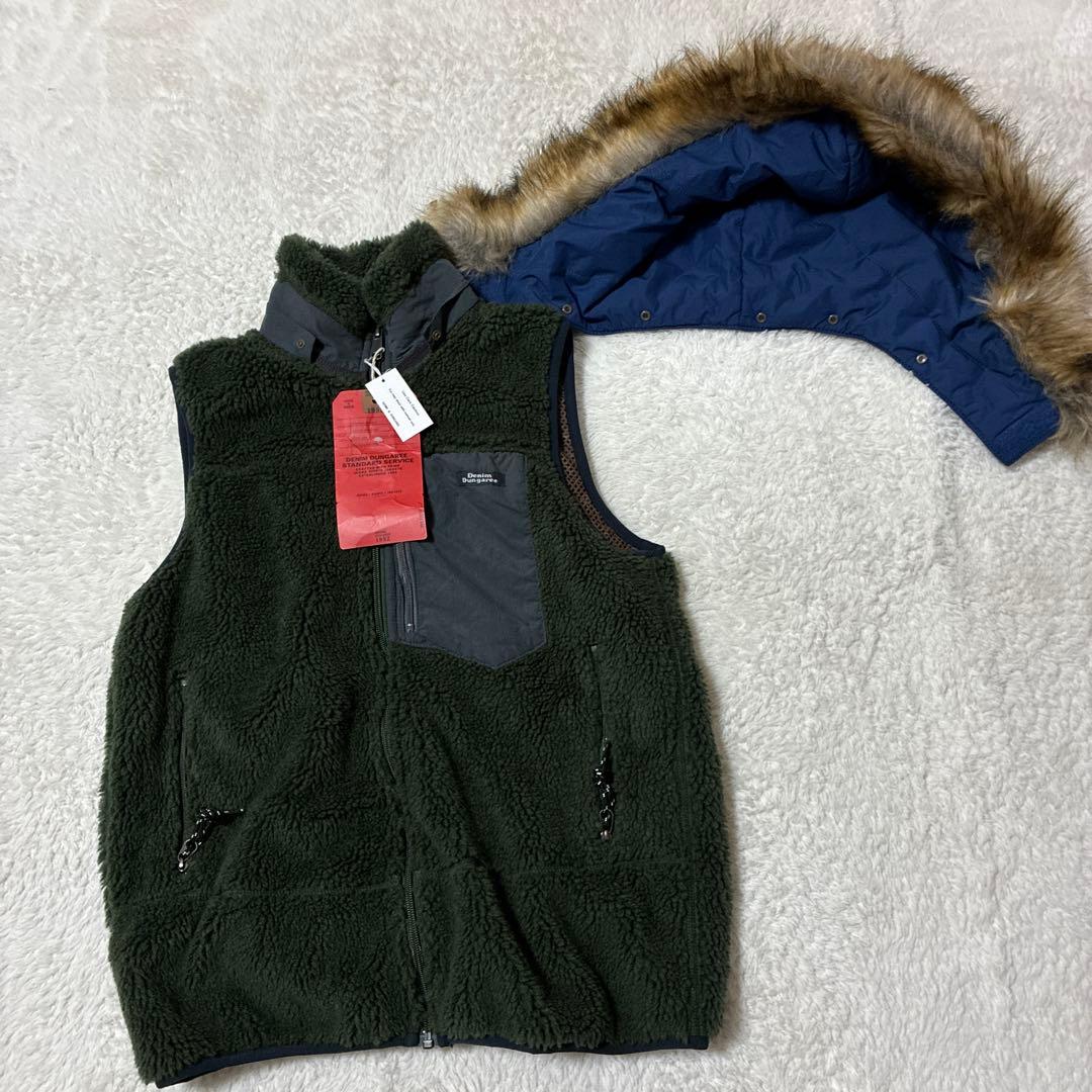 denim dungaree タグ付き　未使用品　ファー付きフリースベスト　02