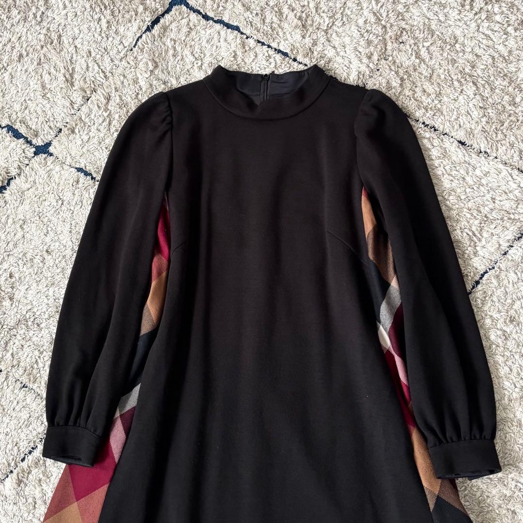【美品✨】ブルーレーベルクレストブリッジ　サイドチェック　ワンピース　ロング　S