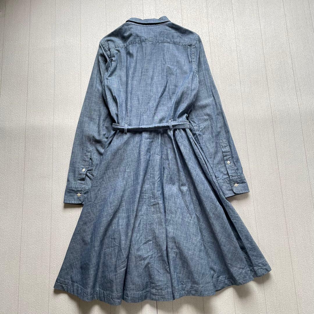 現行　POLO RALPHLAUREN シャンブレーシャツワンピース ベルト付