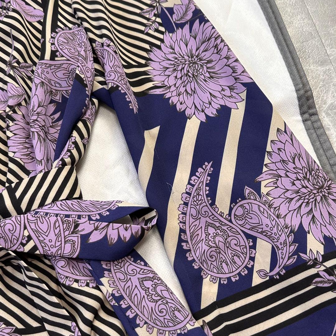 コルコバード♡2way ロングワンピース ベルトリボン ボウタイ 花柄 パープル