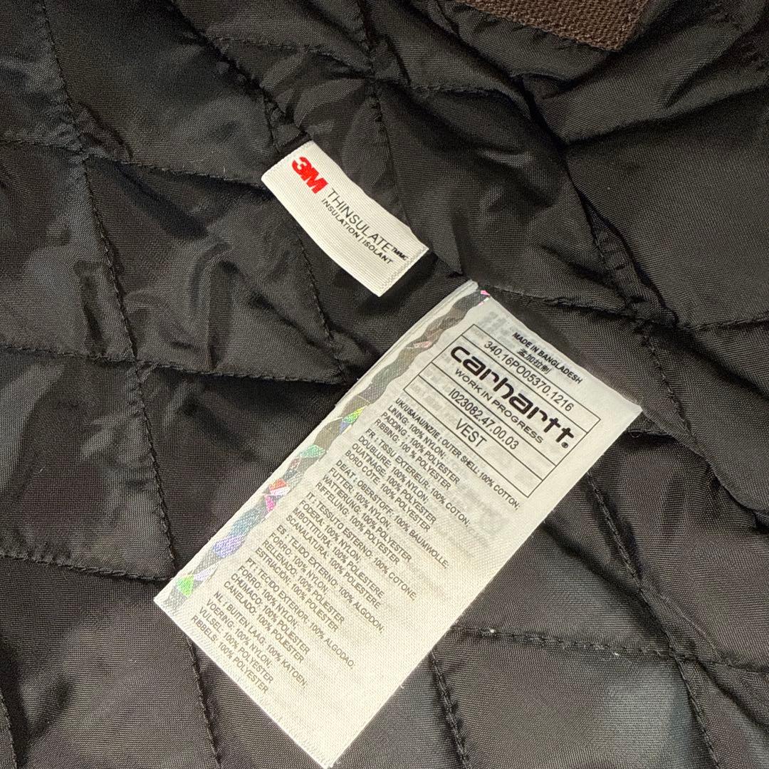 Carhartt ダークブラウン ダック地ベスト