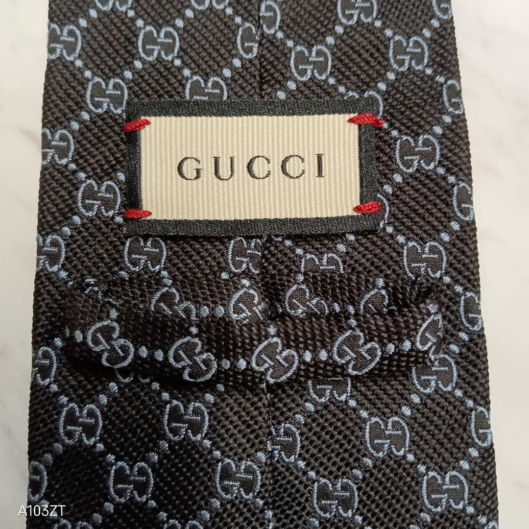 ●良品 GUCCI グッチ GG柄 ネクタイ ブラック 系 蜂 タグ