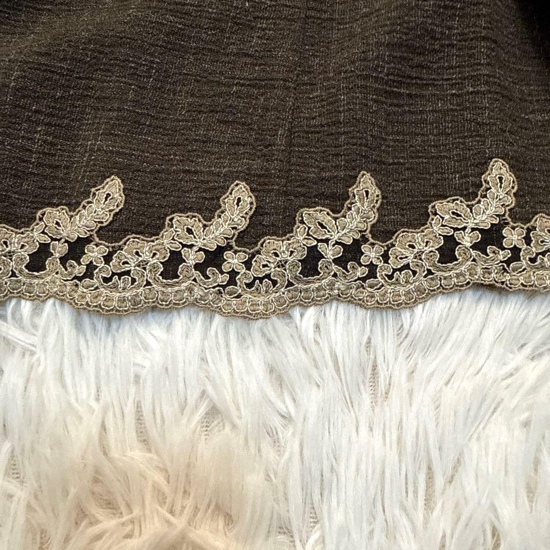 【美品】Rossa シャツ レース 刺繍 リネン混 42