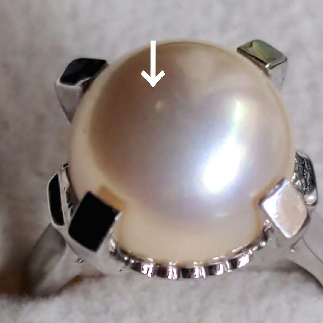 vintageヴィンテージ昭和レトロ大粒あこや真珠silverリング指輪9号