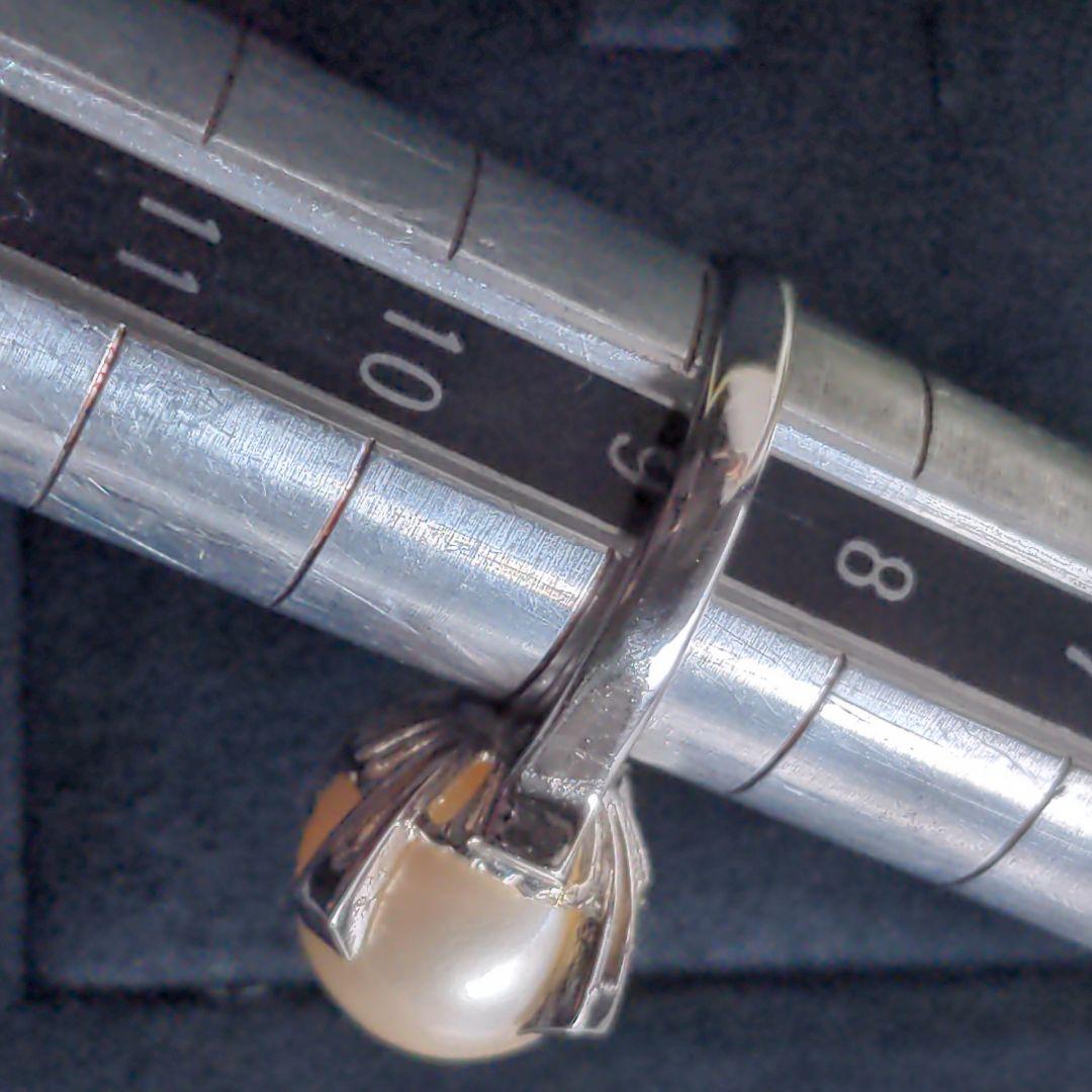 vintageヴィンテージ昭和レトロ大粒あこや真珠silverリング指輪9号