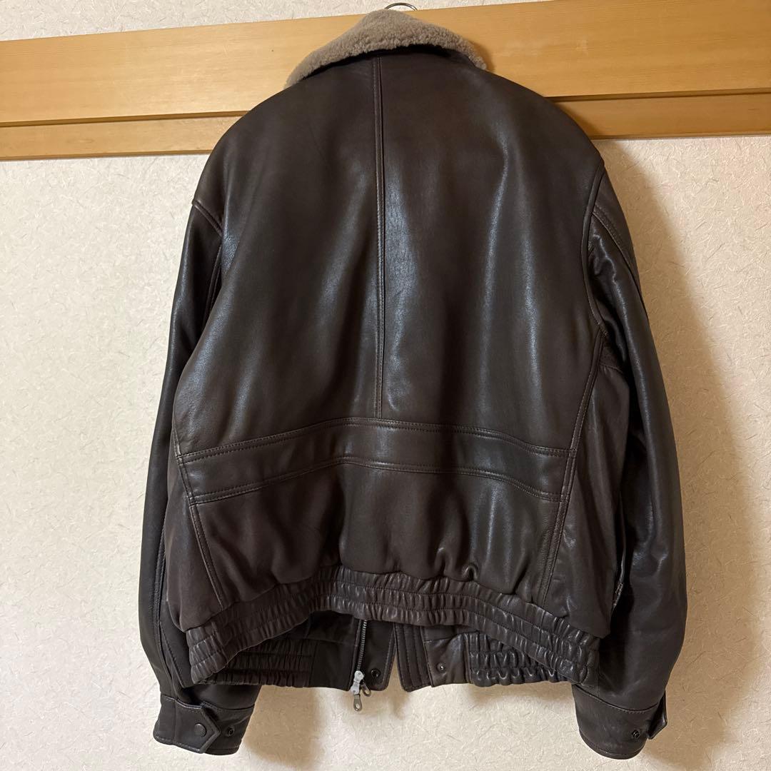 JOURNAL STANDARD ラムレザー ヴィンテージ ボアブルゾン M