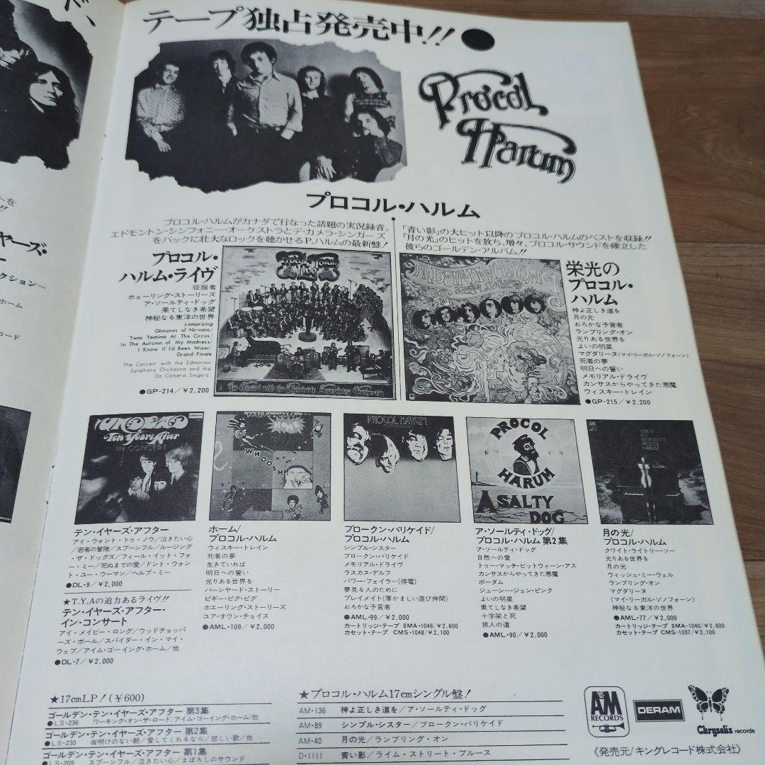 TEN YEARS AFTER vs Procol Harum プログラム