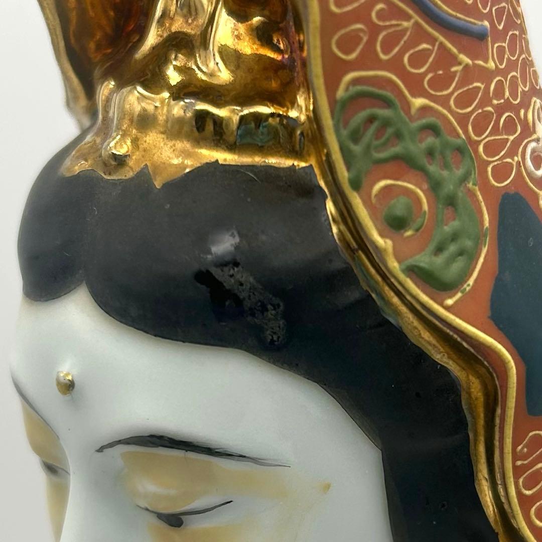 九谷焼　菊仙　観音菩薩　覾音様　縁起物 高さ37cm