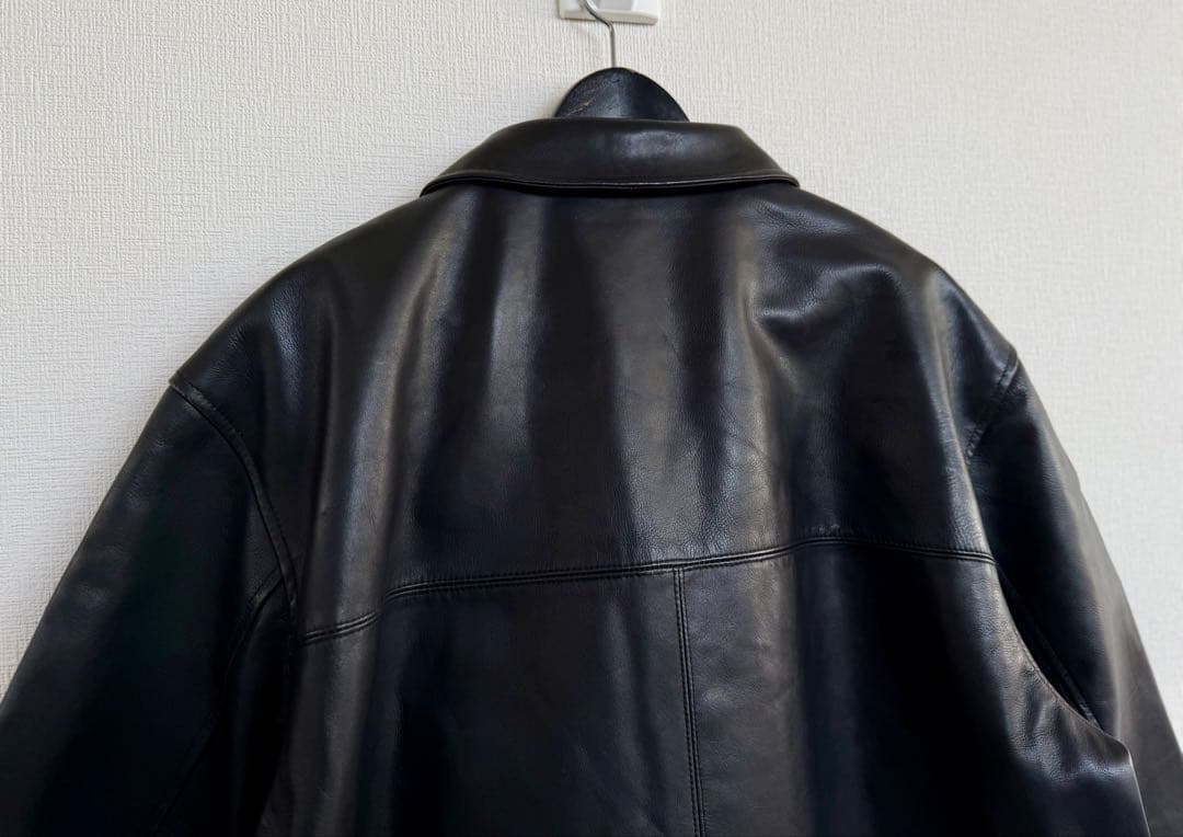 超スペシャル 90s ポロ ラルフローレン レザー カーコート XL ブラック