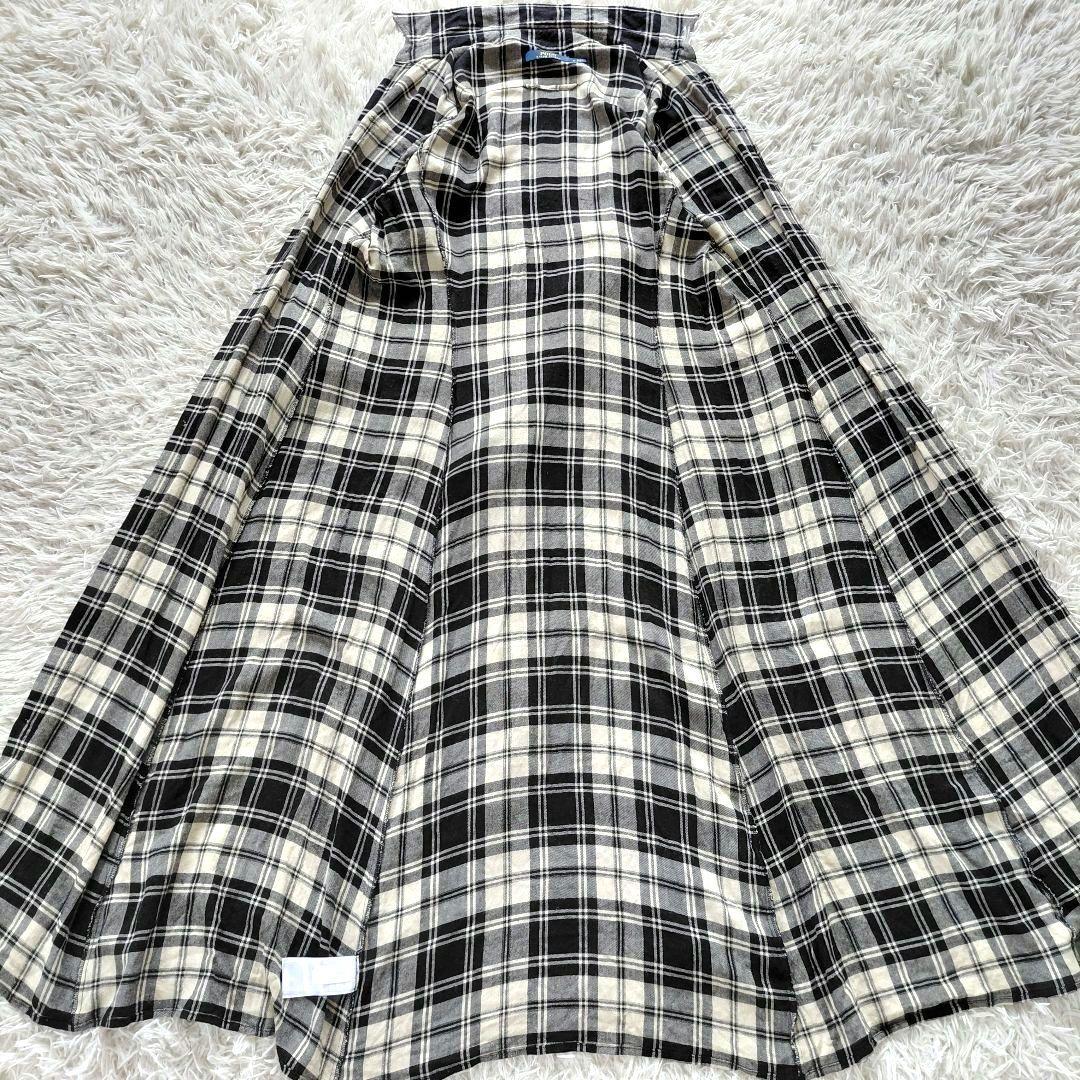 6 美品 ポロラルフローレン マキシ丈 Aライン チェック柄 シャツ ワンピース