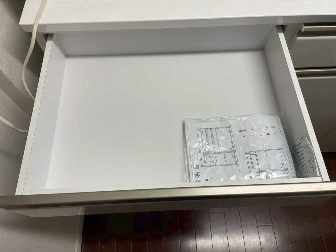 【美品】食器棚　キッチンボード　パントリー収納　ホワイト　カップボード　マナベ