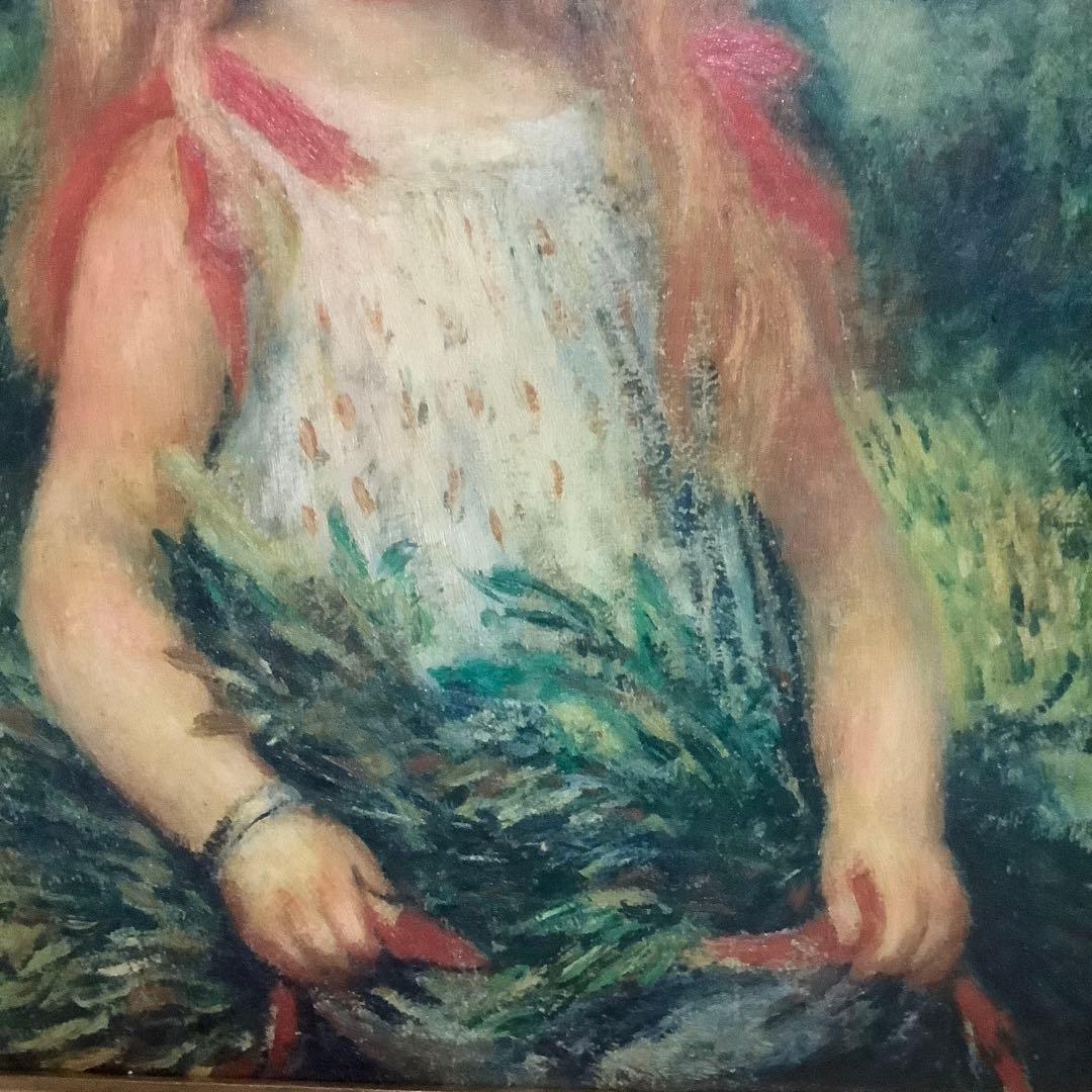名前が分かりませんさん専用　ルノワール　油彩画　【麦束を持つ少女】　金色